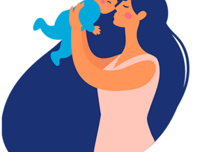 Ilustração mãe e bebê