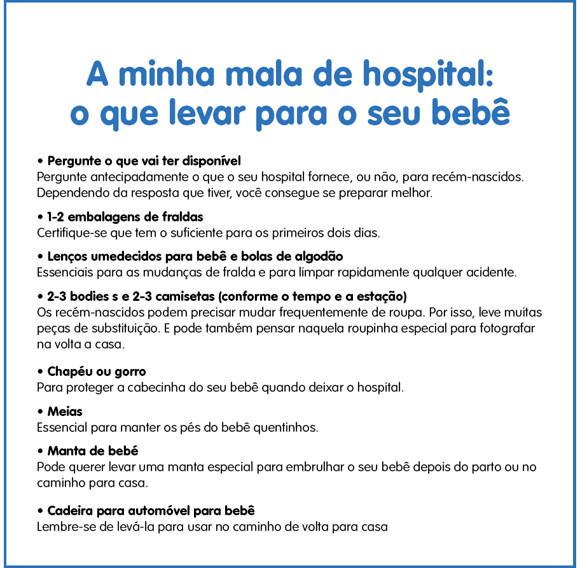 O que levar na sua mala de hospital